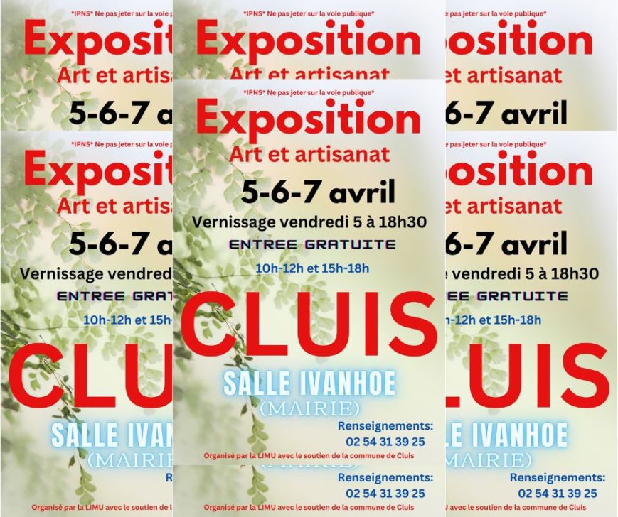 Exposition d&rsquo;art, de tableaux et d&rsquo;artisanat                                                                                                                            5-6-7 avril 2024